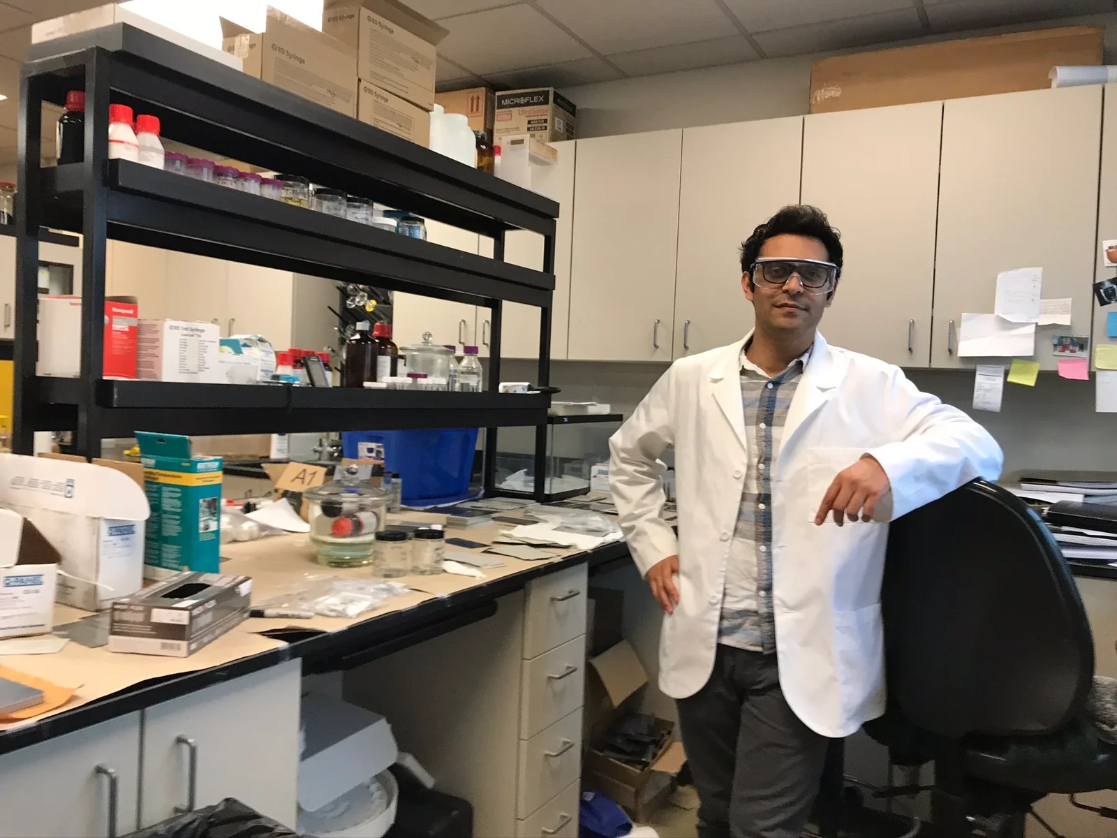 Dr Amir Chemist in his chemistry lab