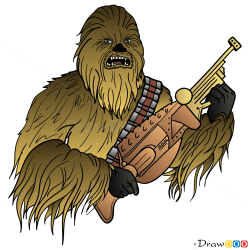 chewbacca wars star draw drawdoo step starwars tutorials