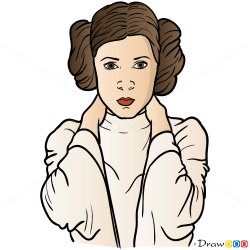 leia princess wars star draw drawing starwars step drawdoo tutorials