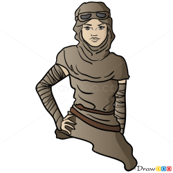 rey wars star draw starwars step drawdoo