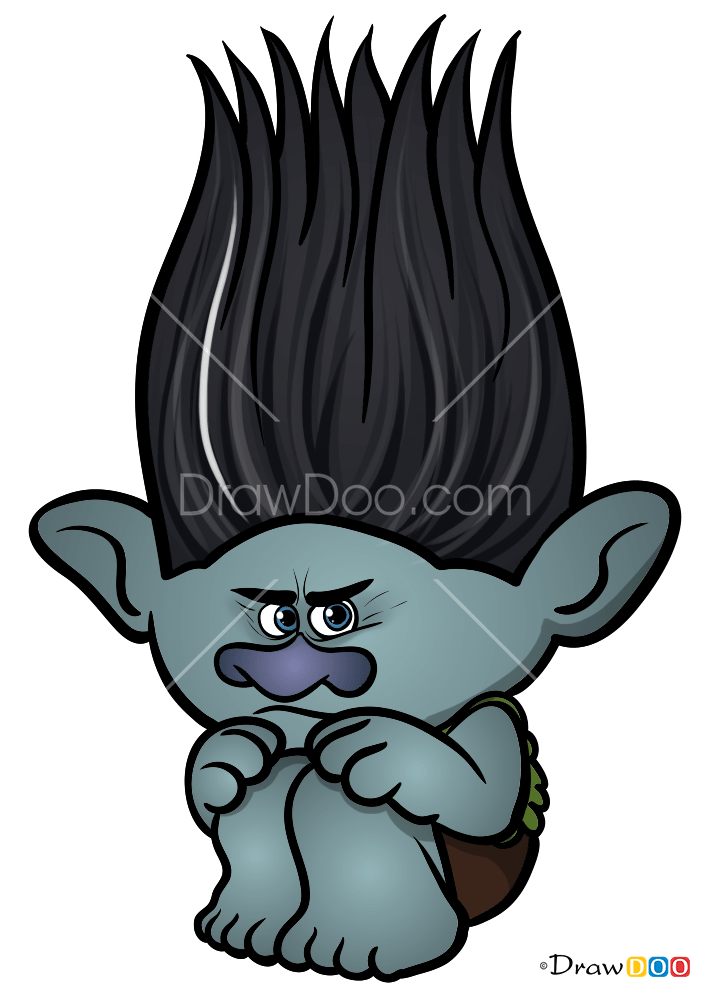 How to draw dreamworks trolls cartoon characters : How To Draw Branch Trolls