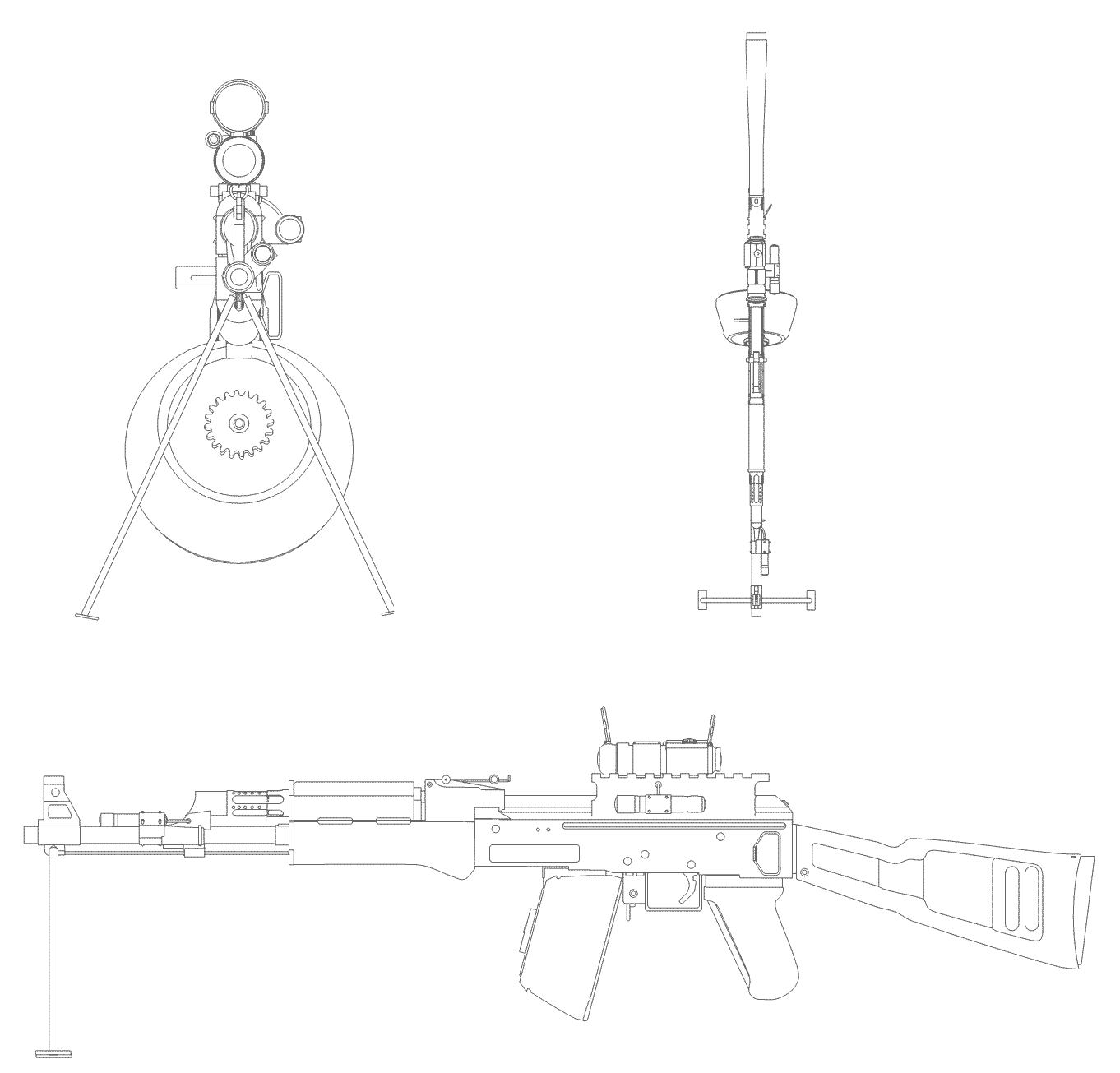 AK-47 Modify Blueprint - Download free blueprint for 3D modeling