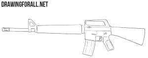 rifle draw drawing beginners easy simple sketch weapons drawingforall shapes