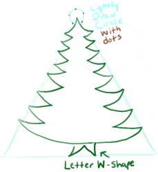 tree christmas draw presents under gifts drawing step star dots