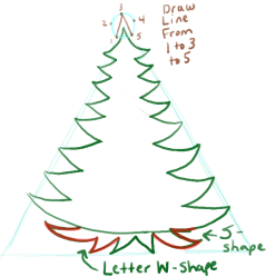 tree christmas draw presents gifts under step drawing star line then