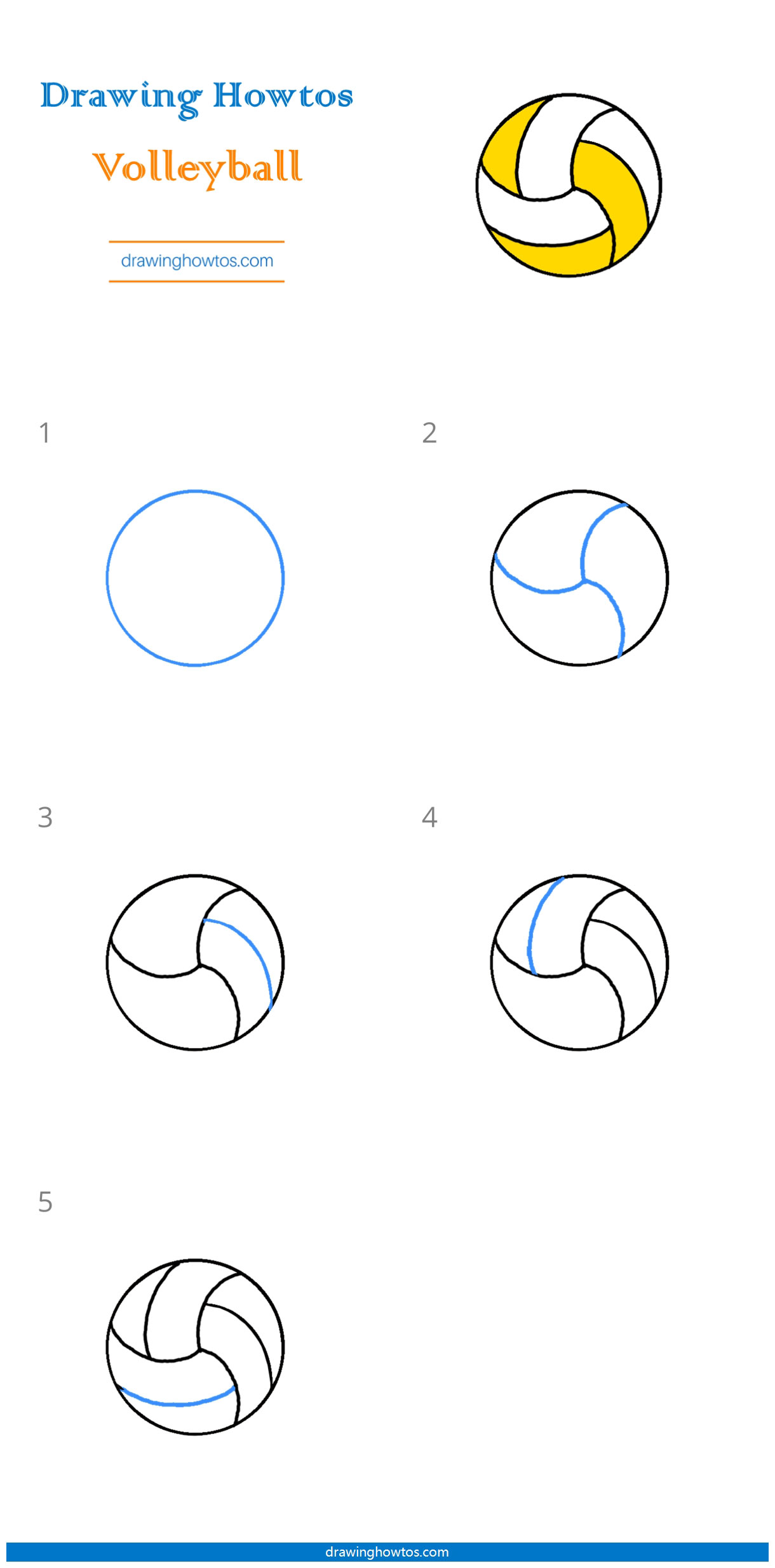 photo Volleyball Drawing Easy how to draw a volleyball step by step