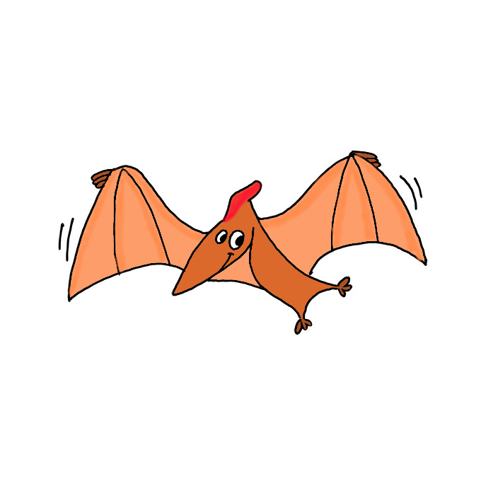 picture Cartoon Pterodactyl Drawing Easy drawing howtos