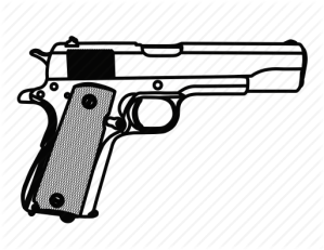 gun drawing pistol army weapon line 1911 police icon sketch guns m1911 drawn clipartmag realistic pencil lebron colorful dimension