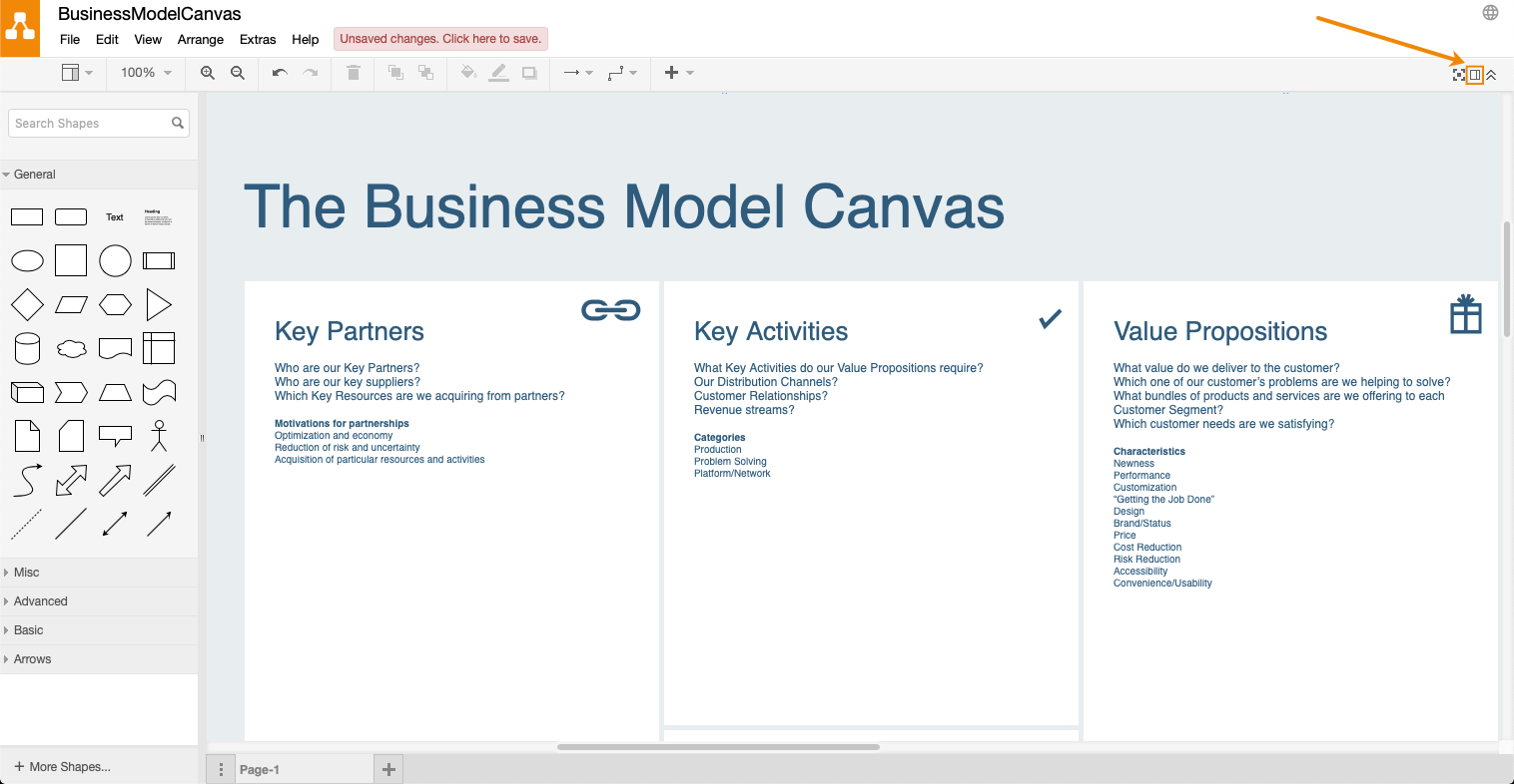 Using The Business Model Canvas Template In Draw Io Draw Io