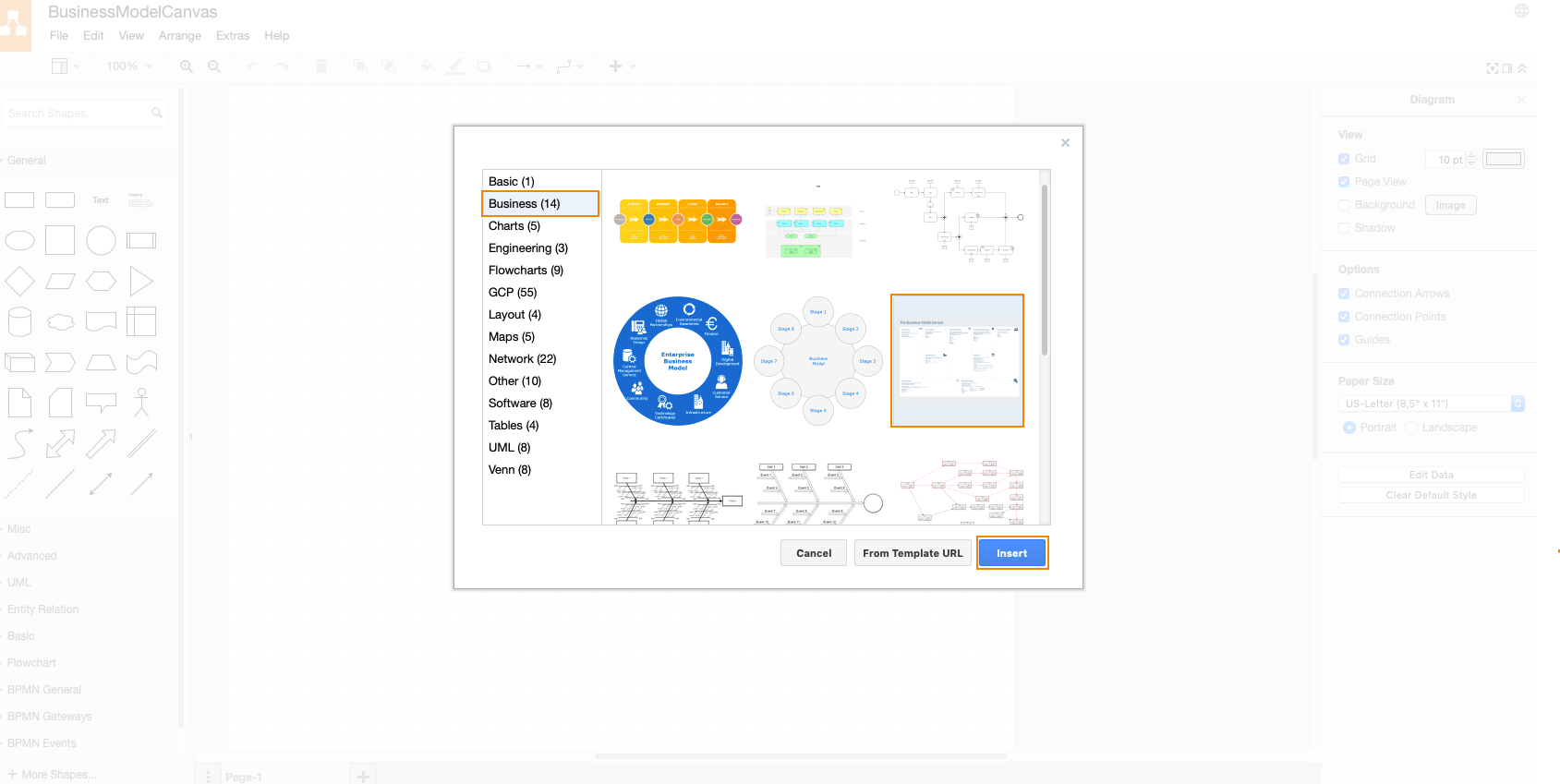 Using The Business Model Canvas Template In Draw Io Draw Io