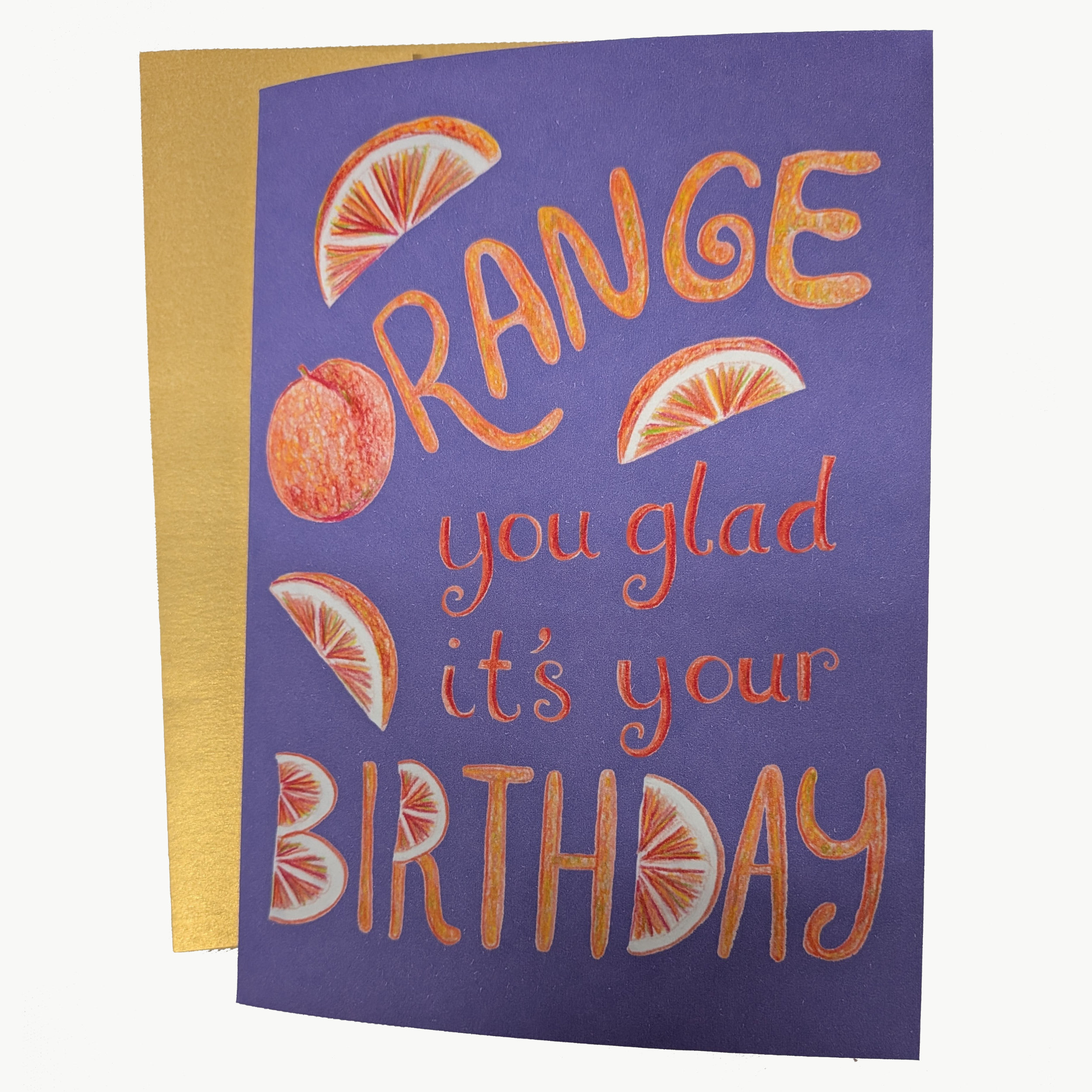 greeting card with gold envelope