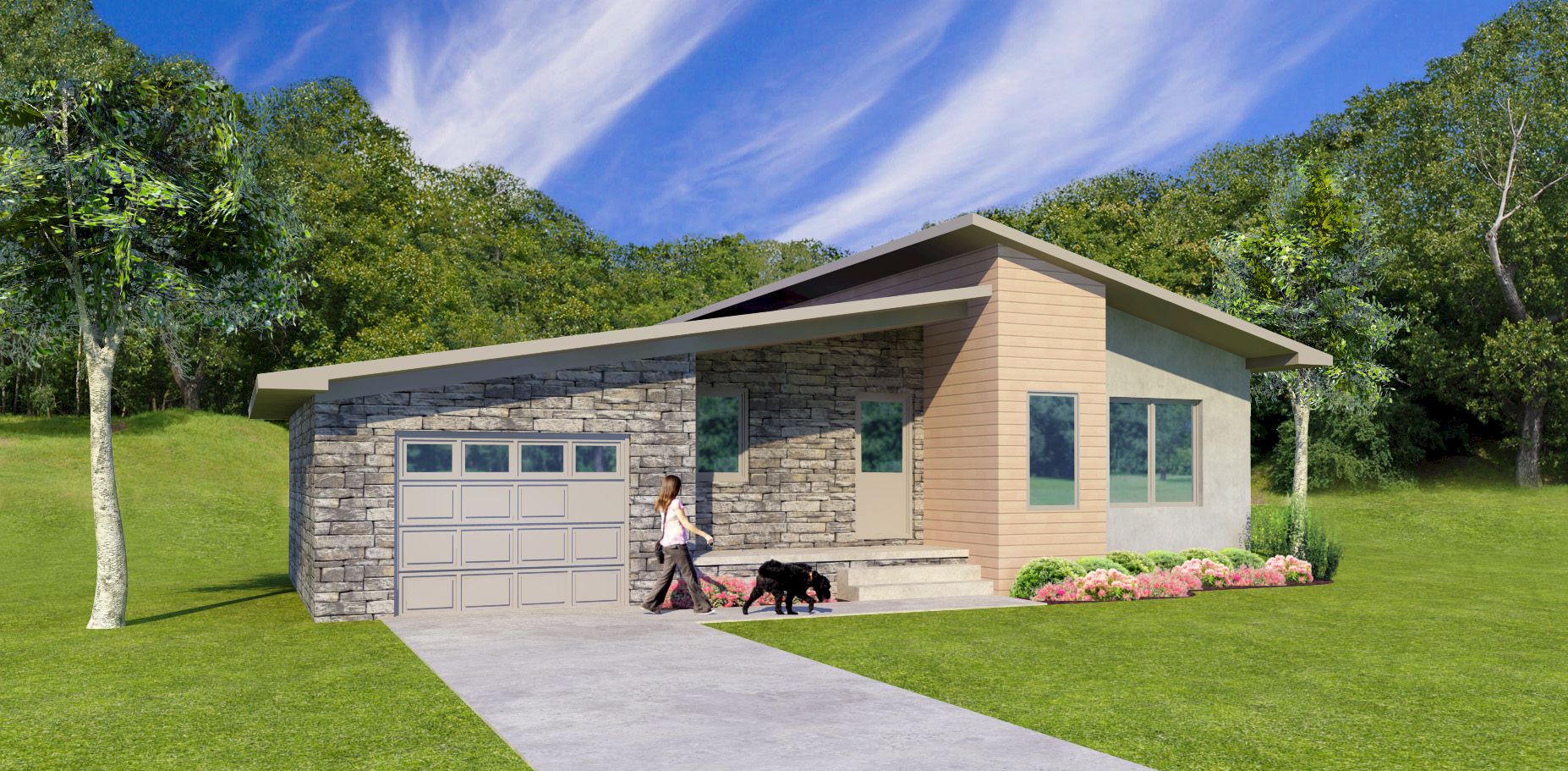 Ranch home, contemporary style