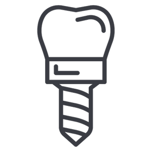 Dental implant illustration representing tooth replacement solutions.