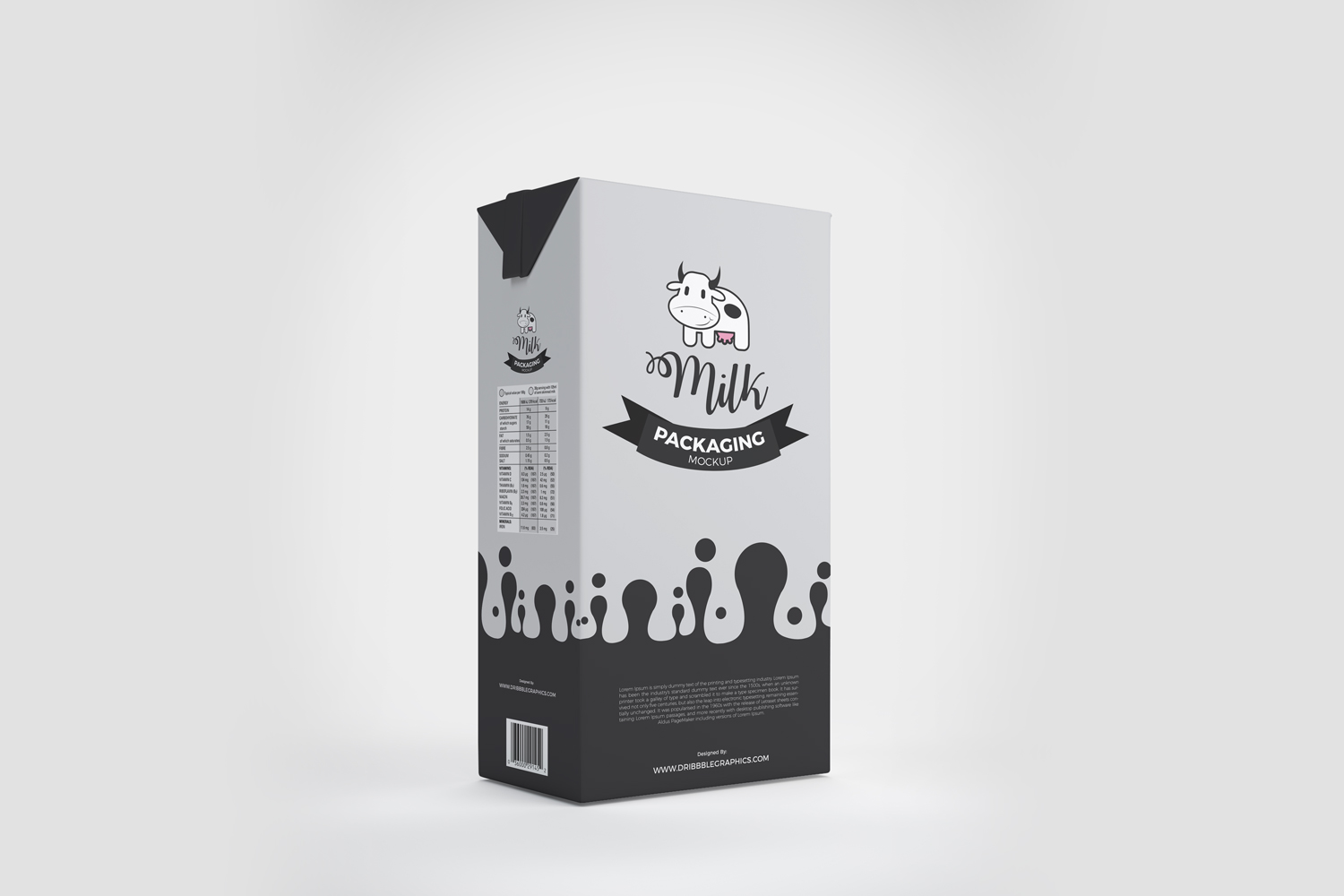 Free Milk Box Packaging Mockup Dribbble Graphics