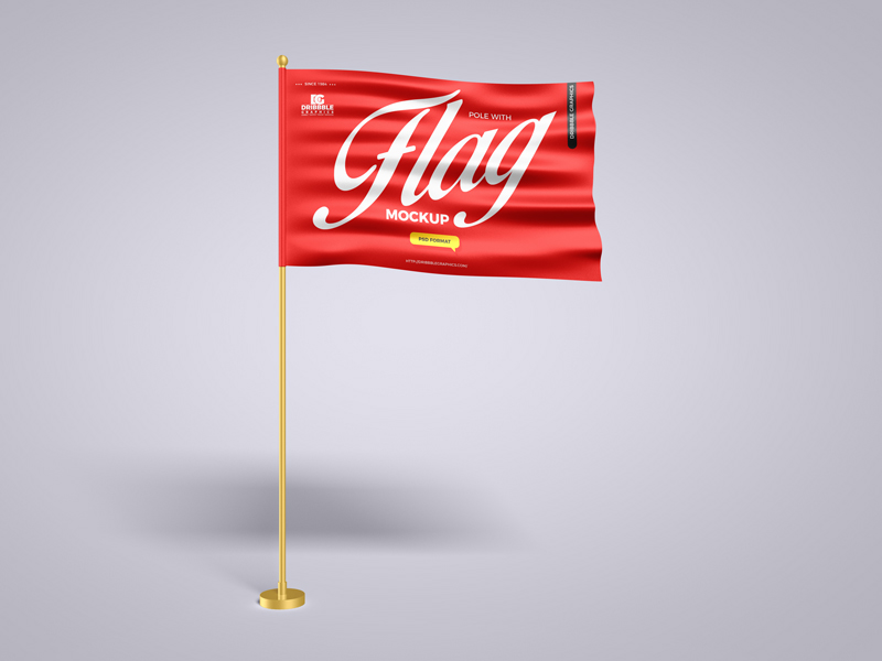 Very simple edit with smart layers. Free Pole With Flag Mockup Dribbble Graphics