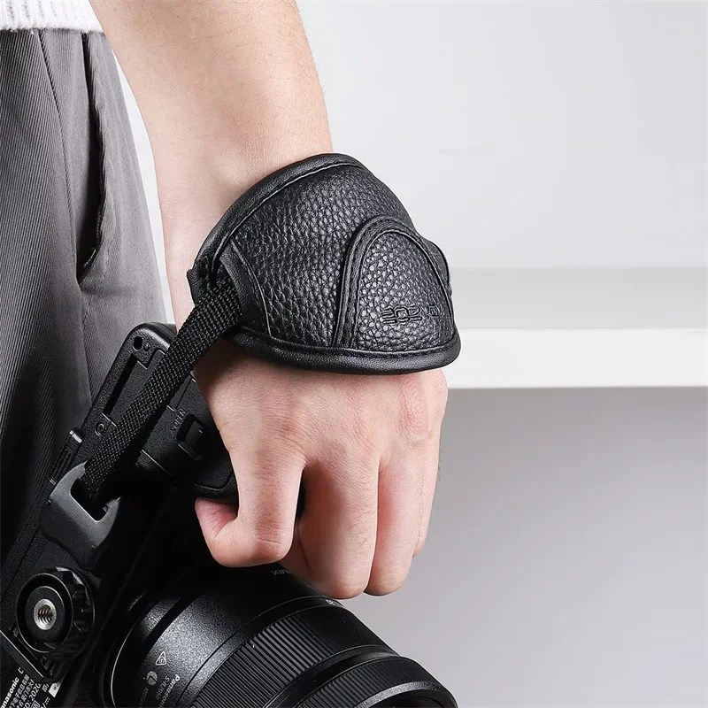 Leather Camera Wrist Strap - For Universal DSLR Hand Grip for Nikon/Canon Outdoor camping shooting (Not for Flip Screen Models)
