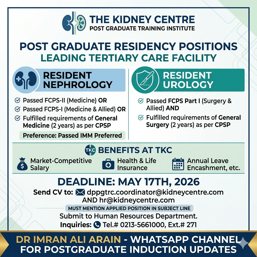 Residency Opportunities: Nephrology and Urology at The Kidney Centre