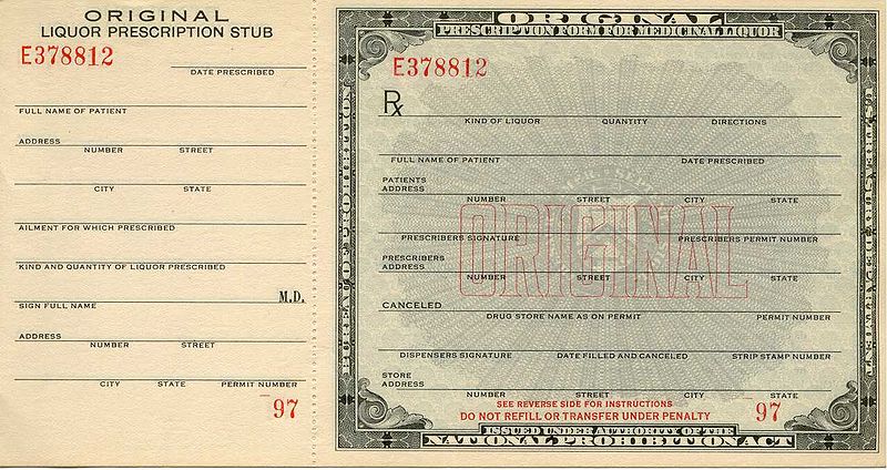 Alcohol Prescription from Prohibition