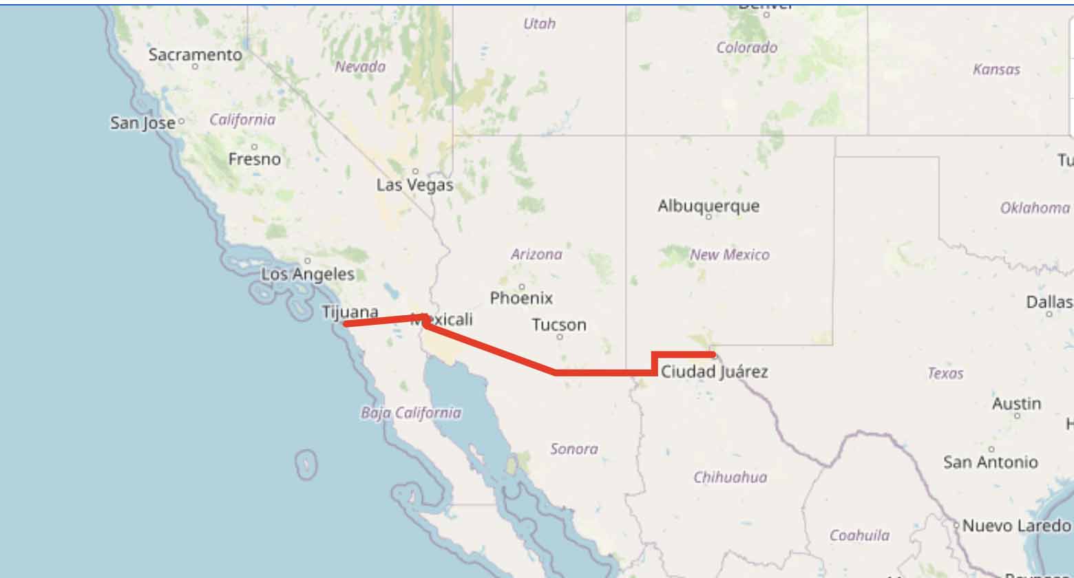 Map Shows Where US Army To Take Control Of Mexico Border Drive Mexico Map 