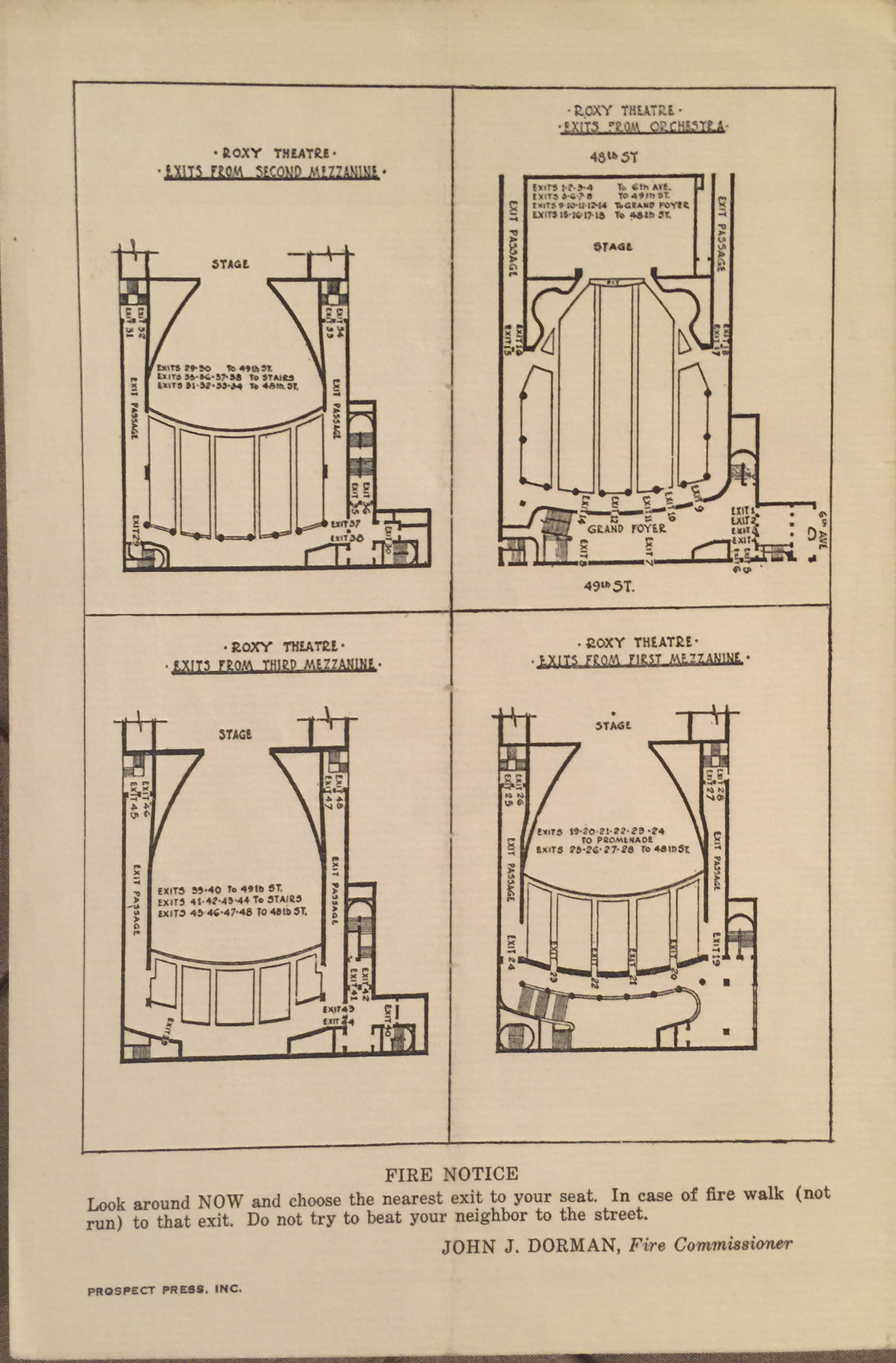 Back cover of the inaugural program.