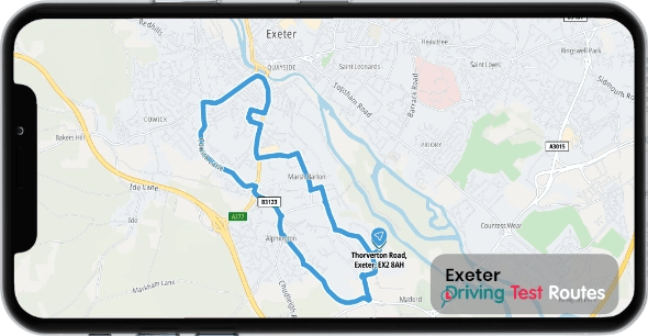 Exeter Driving Test Route Map