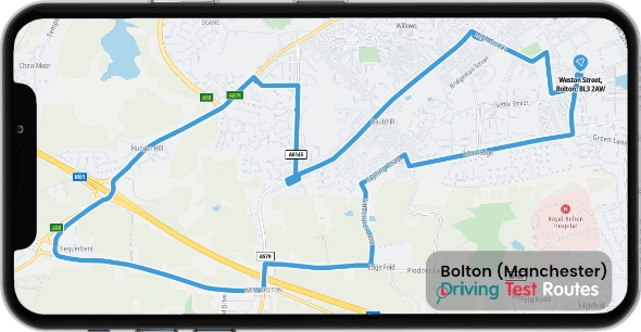 Bolton (Manchester) Driving Test Route Map