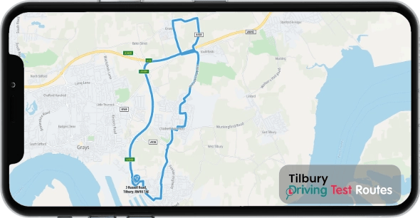 Tilbury Driving Test Route Map
