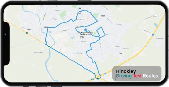 Hinckley Driving Test Route Map