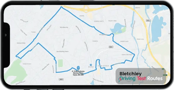 Bletchley Driving Test Route Map
