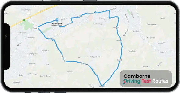 Clear and Concise Maps of Driving Test Routes for Camborne Driving Test Centre