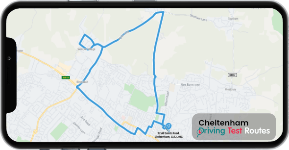 Cheltenham Driving Test Route Map