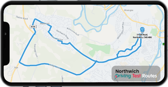 Northwich Driving Test Route Map