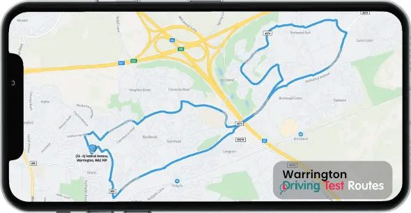 Warrington Driving Test Route Map