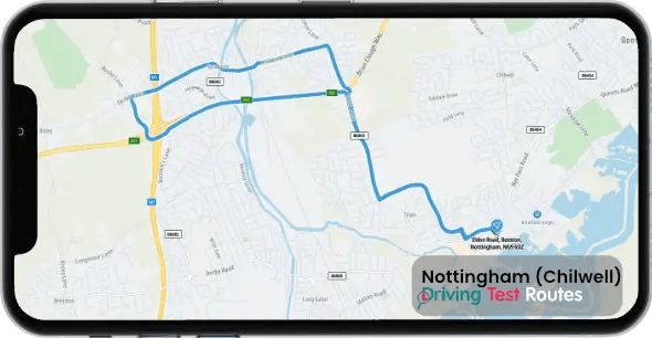 Nottingham (Chilwell) Driving Test Route Map