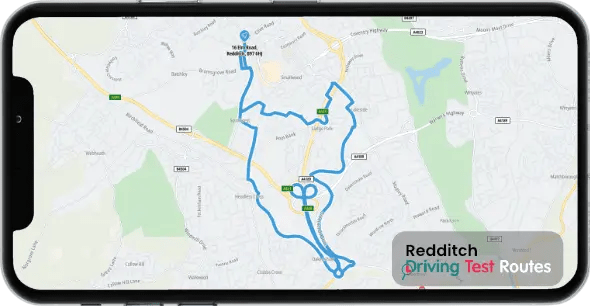 Redditch Driving Test Route Map