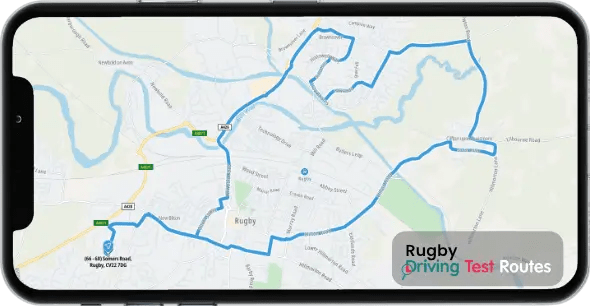 Rugby Driving Test Route Map