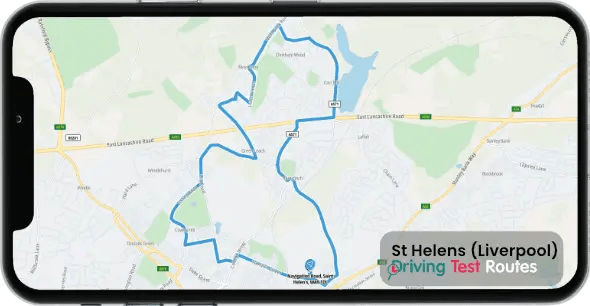 St Helens (Liverpool) Driving Test Route Map