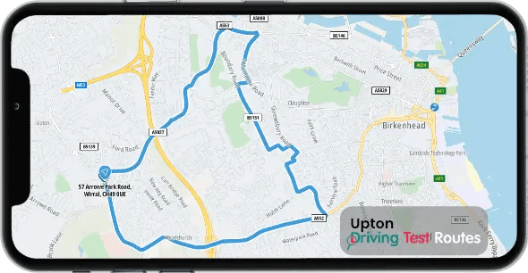 Upton Driving Test Route Map