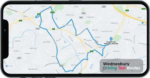 Wednesbury Driving Test Route Map
