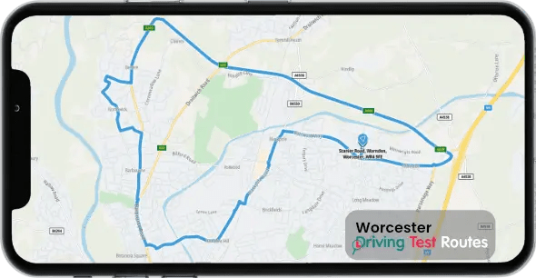 Worcester Driving Test Route Map