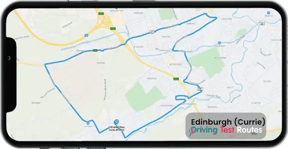 Edinburgh (Currie) Driving Test Route Map