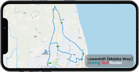 Lowestoft (Mobbs Way) Driving Test Route Map