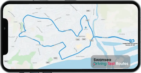 Swansea Driving Test Route Map