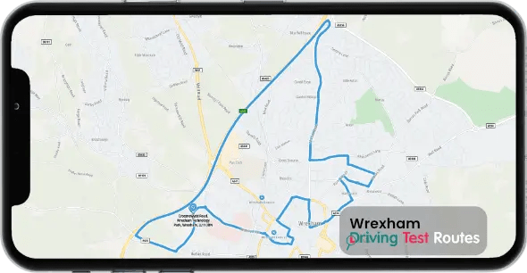 Wrexham Driving Test Route Map