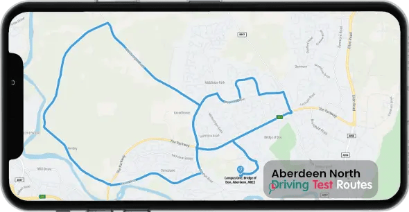 Aberdeen North Driving Test Route Map