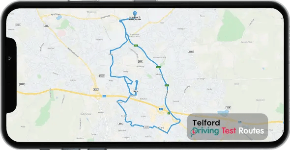Telford Driving Test Route Map