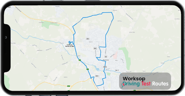 Worksop Driving Test Route Map
