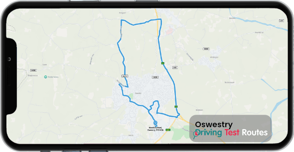 Oswestry Driving Test Route Map