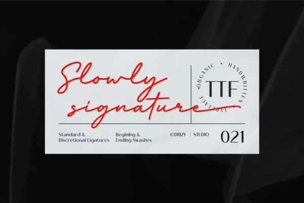 Slowly Signature – Organic Handwritten Typeface Font