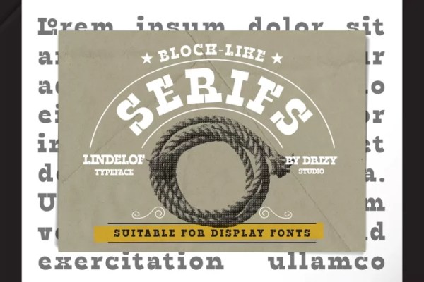 Lindelof – Slab Serif Typeface Font